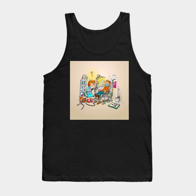 How to clean your teeth. Dentist cartoon. Tank Top by Stefs-Red-Shop